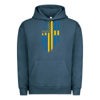 Pigment Midnight Navy Sweden Swedish Roots American Flag | Canadian Roots Urban Hoodie - artisFamous