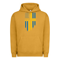 Pigment Peanut Butter Sweden Swedish Roots American Flag | Canadian Roots Urban Hoodie - artisFamous