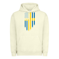 Pigment Pistachio Sweden Swedish Roots American Flag | Canadian Roots Urban Hoodie - artisFamous