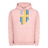 Pigment Salmon Sweden Swedish Roots American Flag | Canadian Roots Urban Hoodie - artisFamous