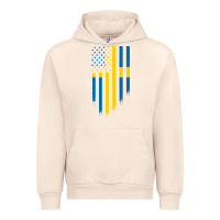 Sandshell Sweden Swedish Roots American Flag | Canadian Roots Urban Hoodie - artisFamous