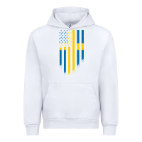 White Sweden Swedish Roots American Flag | Canadian Roots Urban Hoodie - artisFamous