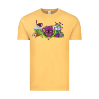 Vintage Mustard Halloween Coffee Cups Vintage Tee - FaDigitalArtStudio