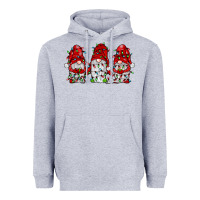 Heather Grey gnome with christmas lights Heavyweight Hoodie - JahusDesignShop