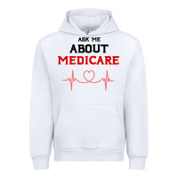 White ask me about medicare Urban Hoodie - artisFamous