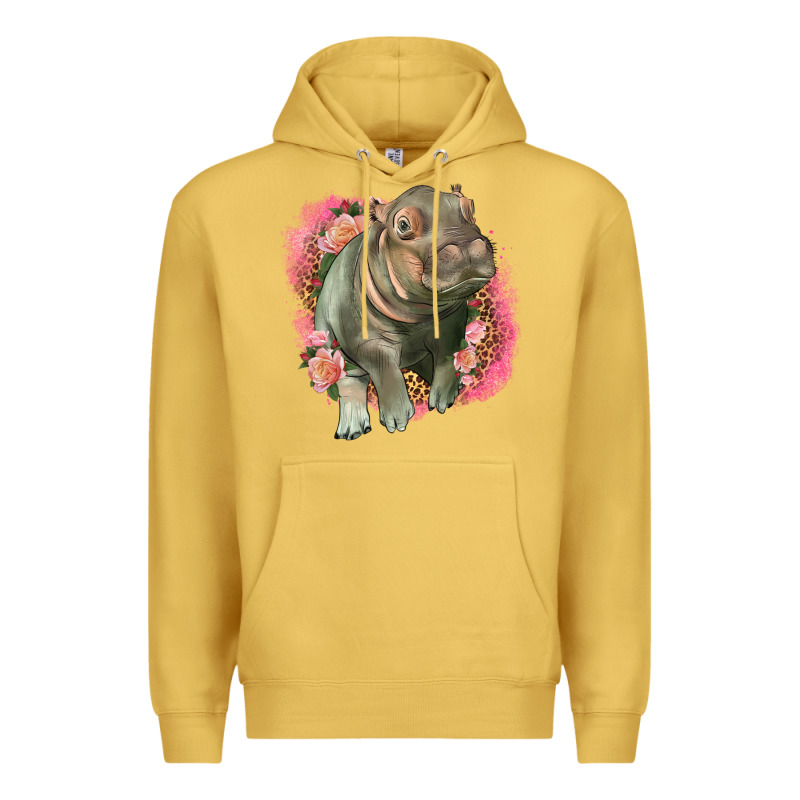 Leopard Baby Hippo Premium Hoodie by LillyAllenDesigns | Teevron