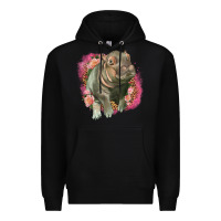 Black leopard baby hippo Premium Hoodie - LillyAllenDesigns