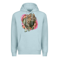 Blue Mist leopard baby hippo Premium Hoodie - LillyAllenDesigns