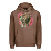 Chestnut leopard baby hippo Premium Hoodie - LillyAllenDesigns