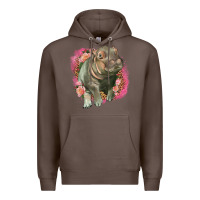 Coffee leopard baby hippo Premium Hoodie - LillyAllenDesigns