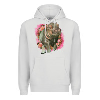 Dove Grey leopard baby hippo Premium Hoodie - LillyAllenDesigns