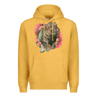 Mustard leopard baby hippo Premium Hoodie - LillyAllenDesigns