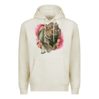 Oatmeal Heather leopard baby hippo Premium Hoodie - LillyAllenDesigns