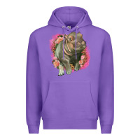 Purple leopard baby hippo Premium Hoodie - LillyAllenDesigns
