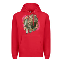 Red leopard baby hippo Premium Hoodie - LillyAllenDesigns