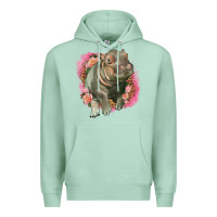 Seafoam leopard baby hippo Premium Hoodie - LillyAllenDesigns