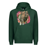 Sports Green leopard baby hippo Premium Hoodie - LillyAllenDesigns
