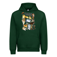 Forest Green cool cats and kittens Urban Hoodie - artisFamous
