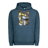 Pigment Midnight Navy cool cats and kittens Urban Hoodie - artisFamous