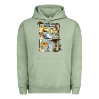 Pigment Oil Green cool cats and kittens Urban Hoodie - artisFamous