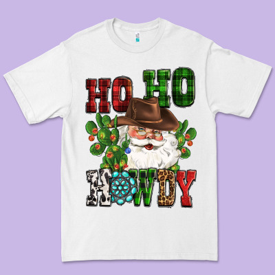 Ho Ho Howdy Santa Premium Tee Designed By Cowgirlartshop