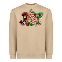 Joy With Christmas Tree Cake Ado Heavyweight Sweatshirt | Teevron