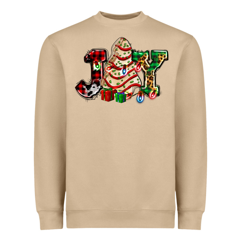 Joy With Christmas Tree Cake Ado Heavyweight Sweatshirt by AdoDesignShop | Teevron