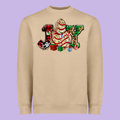 Joy With Christmas Tree Cake Ado Heavyweight Sweatshirt Designed By Adodesignshop