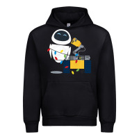 Black wall e eve christmas light wrap graphic t shirt Urban Hoodie - artisFamous