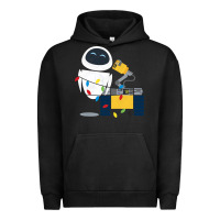Pigment Black wall e eve christmas light wrap graphic t shirt Urban Hoodie - artisFamous