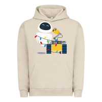 Pigment French Oak wall e eve christmas light wrap graphic t shirt Urban Hoodie - artisFamous