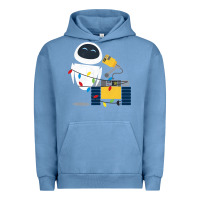 Pigment Pebble Blue wall e eve christmas light wrap graphic t shirt Urban Hoodie - artisFamous