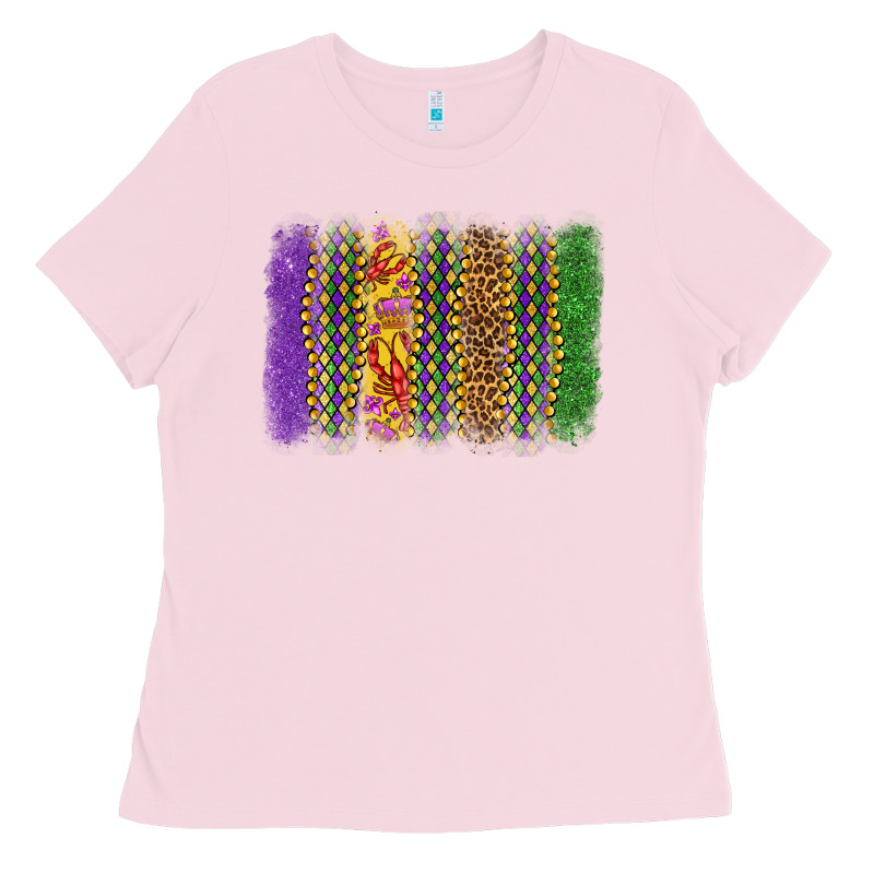 Mardi Gras Brushstroke Ladies Tee by OliviaCreatesArt | Teevron