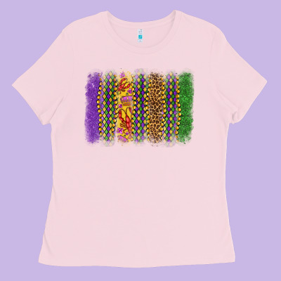 Mardi Gras Brushstroke Ladies Tee Designed By Oliviacreatesart