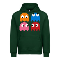 Forest Green pacman ghosts cool retro 80s Urban Hoodie - artisFamous