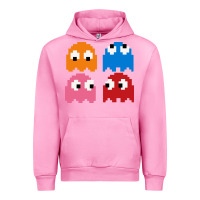 Fuchsia Pink pacman ghosts cool retro 80s Urban Hoodie - artisFamous