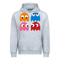 Heather Grey pacman ghosts cool retro 80s Urban Hoodie - artisFamous