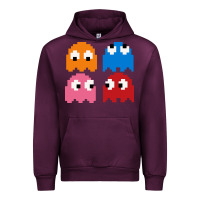 Mauve Wine pacman ghosts cool retro 80s Urban Hoodie - artisFamous