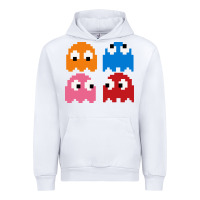 White pacman ghosts cool retro 80s Urban Hoodie - artisFamous