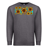 Charcoal Heather leopard sunflower gemstone Premium Sweatshirt - JahusDesignShop
