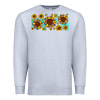 Heather Grey leopard sunflower gemstone Premium Sweatshirt - JahusDesignShop