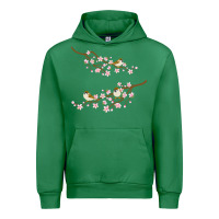 Emerald cherry blossom sakura with bird Urban Hoodie - artisFamous