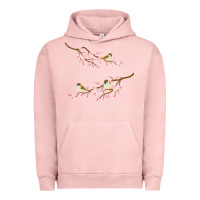 Pigment Salmon cherry blossom sakura with bird Urban Hoodie - artisFamous
