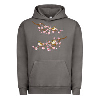 Pigment Tornado cherry blossom sakura with bird Urban Hoodie - artisFamous