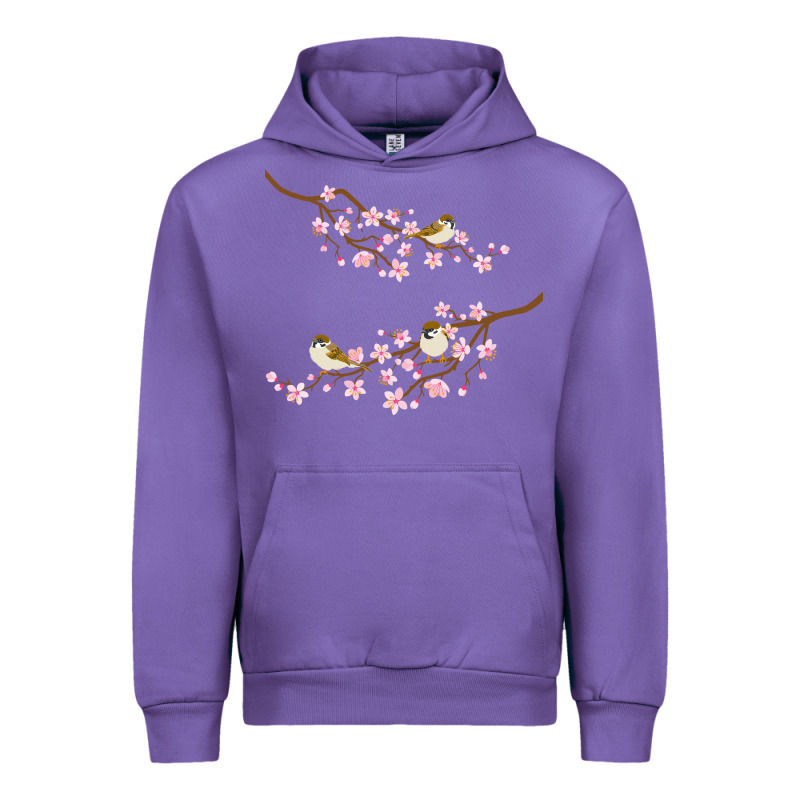 Cherry Blossom Sakura With Bird Urban Hoodie by artisFamous | Teevron