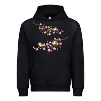 Black cherry blossom sakura with bird Urban Hoodie - artisFamous