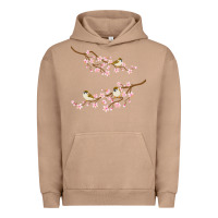 Pigment Burro cherry blossom sakura with bird Urban Hoodie - artisFamous
