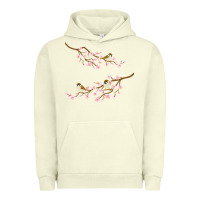 Pigment Pistachio cherry blossom sakura with bird Urban Hoodie - artisFamous