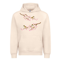 Sandshell cherry blossom sakura with bird Urban Hoodie - artisFamous