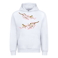 White cherry blossom sakura with bird Urban Hoodie - artisFamous